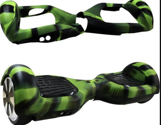 FaMo - Beschermhoes siliconen bescherming hoes Hoverboard / Oxboard CAMO camouflage zwart / groen - FaMo