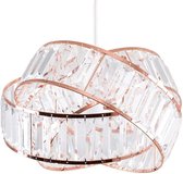 Hanglampen Woonkamer - Zinaps koperen lampenkap met een verweven ringontwerp en helder acrylparels met kristal effect - woonkamer Crystal plafondlamp - hangende lamp woonkamer (metaal / acryl