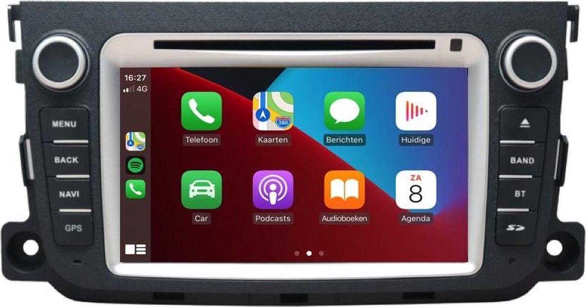 Carplay autoradio voor Smart Fortwo | 2011 t/m 2015 | Android 13 | Draadloos Apple Carplay & Android Auto | 2GB + 32GB | 8-Core processor | Davilon | 2025 model | 2011 2012 2013 2014 2015 | Bluetooth & Wifi