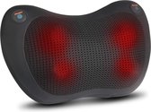 Massage Kussen - Zinaps Shiatsu Massage Kussen met warmte-functie en 3D-roterende massagekoppen voor schouderhalsrug Elektrische nekmassager met verstelbare riem voor auto / kantoor / huis (W
