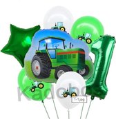 Tractor ballonnen set 1 jaar verjaardag - folie ballonnen 7 delig