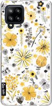 Casetastic Samsung Galaxy A42 (2020) 5G Hoesje - Softcover Hoesje met Design - Flowers Yellow Print
