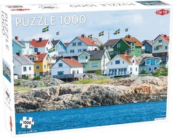 Tactic Källö Knippla – Puzzel – 1000 stukjes – Scandinavisch Kustdorp – Strak en Rustgevend Ontwerp – Hoogwaardige Scandinavische Kwaliteit