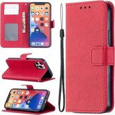 Longan Textuur Horizontale Flip PU Leren Case met Houder & Kaartsleuven & Portemonnee & Fotolijst Voor iPhone 13 mini (Rood)