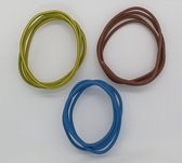 Complete set installatiedraad van 2,5 mm dikte - bruin (fase), blauw (nul) en groen/geel (aarde) - 3 stuks van 1 meter, 3 meter of 5 meter - VD-draad - stroomdraad
