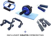 The Life Style Goods - Fitness set 6 in 1 - Springtouw - Ab Roller - Yoga Mat - Stretchband - Push Up Bar - 2022