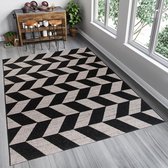 Tapiso Floorlux Vloerkleed Tapijt Zwart Keuken Eetkamer Maat– 160x230