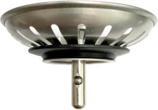 FSW-Products - Gootsteen Afvoer Plug voor de Keuken - Zilver - RVS - 1 Stuk - Korfplug - Wasbak - Ontstopper - FSW-Products
