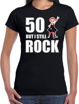 Verjaardag t-shirt Sarah 50 but I still rock - zwart - dames - vijftig jaar cadeau shirt Sarah S