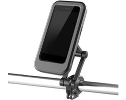 DrPhone FTH1  – Fiets/Motor Telefoon Houder – Ingebouwde Magneet – Waterdicht – 360 Graden Draaibaar – Geschikt tot 6.7 inch - 22-28mm - Zwart