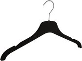 De Kledinghanger Gigant - 50 x Blouse / shirthanger kunststof soft-touch zwart met rokinkepingen, 42 cm