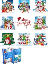 Diamond Painting Kerstkaarten - HK208 - 15x15cm - Christmas kaarten met enveloppen - Diamond painting complete set