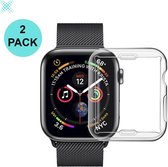 MY PROTECT® 2x Apple Watch 1/2/3 42mm Siliconen Bescherm Case - Apple Watch Hoesje - Screenprotector Voor Apple Watch - Bescherming iWatch - Transparant