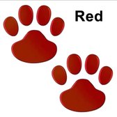 Hondenpootjes Red (2 autostickers)