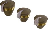Geurkaarsen Nawar Rond Beige met Goud 3-delig