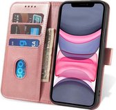 Smartphonica iPhone 11 leren hoesje met lipje - Roze / Kunstleer / Book Case