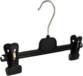 De Kledinghanger Gigant - 5 x Rok / broekhanger kunststof zwart met anti-slip knijpers, 30 cm