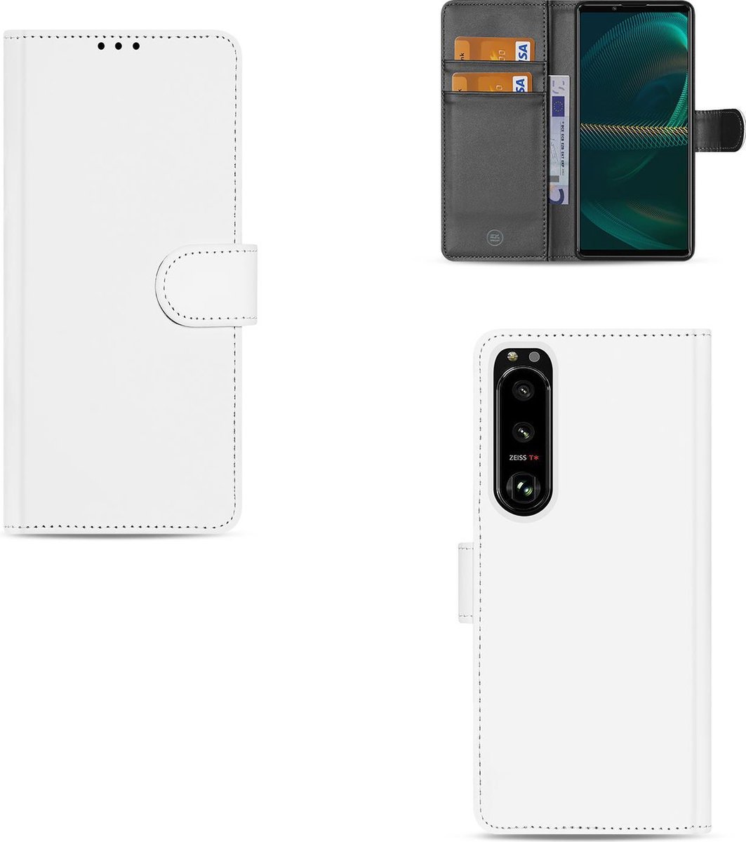 Telefoonhoesje Sony Xperia 5 III Book Cover Wit met Pasjeshouder