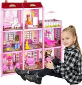 Ariko XXL Poppenhuis Villa  - 24 Delig + Meubels en Pop - Speelgoed Meisjes en Jongens