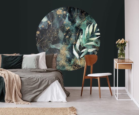 Papier peint cercle 60cm Plantes abstraites