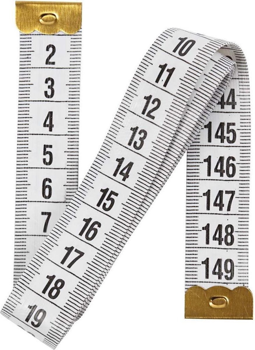 Meetlint - Flexibel - Wit - 150 cm - 1 stuk - Centimeter meetlint - Merkloos