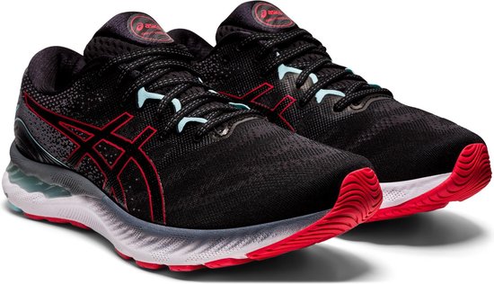 Asics Gel-Nimbus 23 Sportschoenen - Maat 44 - Mannen - zwart - grijs - rood  | bol.com