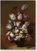 Stilleven met bloemen, Hans Bollongier, 1639 - 50x70 Dibond voor Binnen én Buiten - Hans Bollongier - Meesterwerken - Bloemen