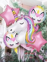 Unicorn ballon set - unicorn - ballon set - ballon - kinderfeestje - verjaardagsfeestje - decoraties - kleurrijk - roze - vrolijk - jarig - thema feest - ballonen pakket - folie ballon