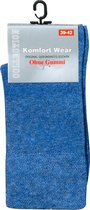 Katoenen sokken – 3 paar – jeans blauw – zonder elastiek – zonder teennaad – maat 43/46