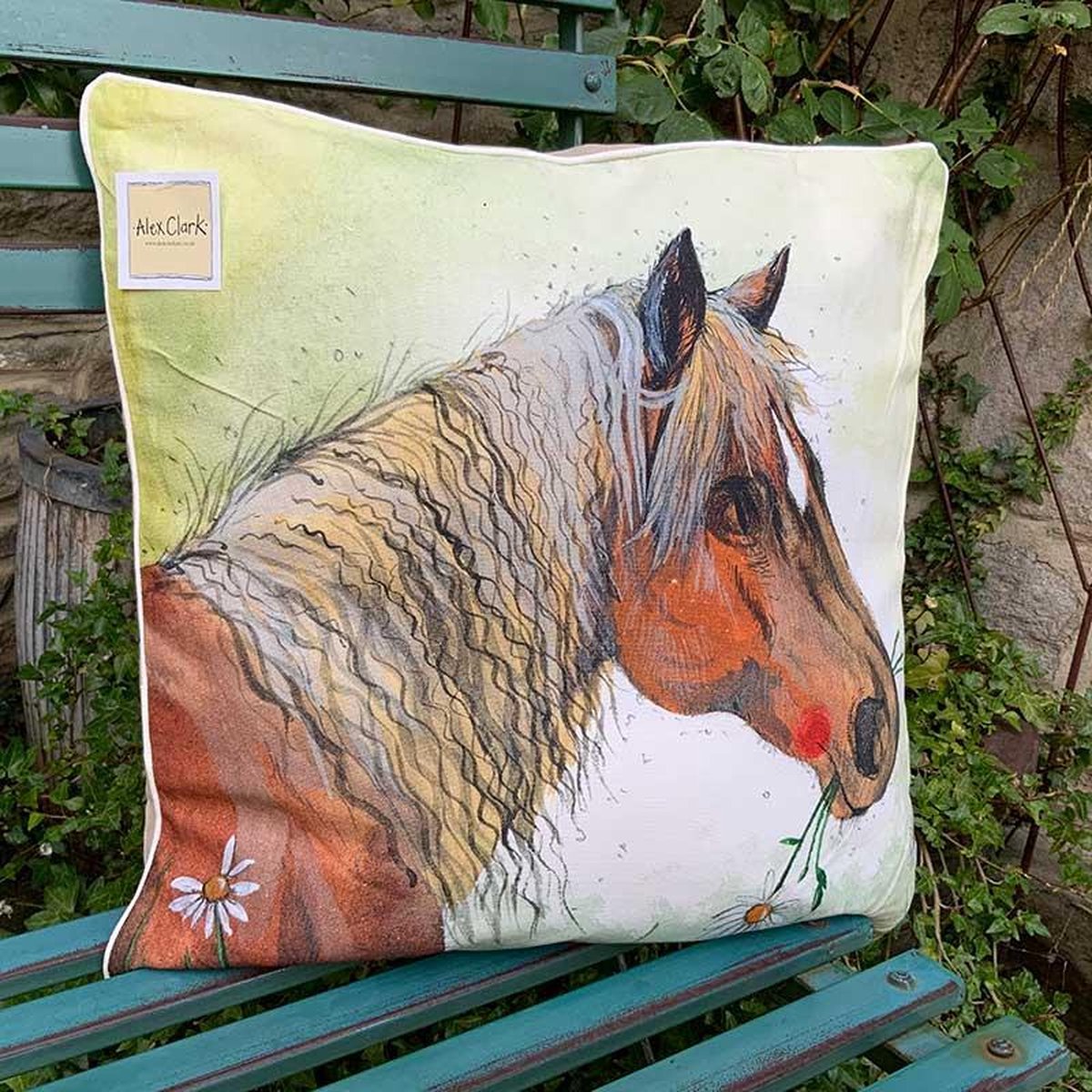 Alex Clark Art Sierkussen - Sunshine Horse ~ Paard - 45 Cm X 45 Cm Design