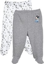 Disney Baby Mickey Mouse | 2 leggingsbroeken | Grijs/Wit | 6 maanden | 67 cm | 6,5 kg | Katoen/Polyester