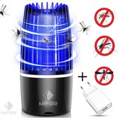 MIFOR® - 2 in 1 Elektrische muggenlamp 2000 mAh -INCL. Adapter Plug – Elektrische muggenvanger - Geluidloos en Draadloos - Insectenverdelger – Vliegenlamp – Muggendoder – Mosquito killer- Antimuggenlamp - INCL. Adapterplug