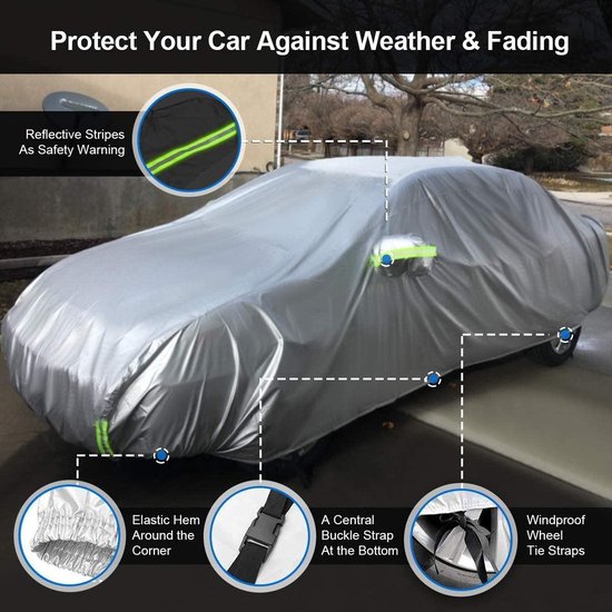 Housse de voiture Étanche Coupe-vent Protection UV Tous temps Résistant aux  rayures Extérieure Extérieure Housse