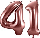 Folieballon Cijfer 41 Brons - 86 cm