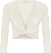 Witte Crop Top Dames met Lange Mouw - Flexibele en Koppelbare Blouse Dames Volwassen - Longsleeve Wrap Top - Jurken voor Vrouwen van Katoen - Zomerjurken / Strandjurk - Kleiding Dames Volwass