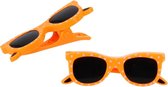 wasknijper bril 13,8 x 8,8 cm oranje/zwart 2 stuks
