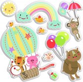 muursticker Happy Animals 3D junior papier 9 stuks