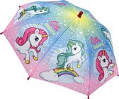 kinderparaplu meisjes 38 cm polyester roze/blauw