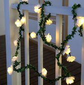 Led lampjes blaadjes en bloemetjes - 40 rozen lichtjes - 6 meter - Warm wit licht - Werkt op batterij - Waterproof - Kerst