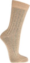 Wollen sokken met Marino en Kashmir wol, 2 paar, beige, maat 35/38