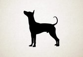 Mexicaanse naakthond - Xoloitzcuintli - Silhouette hond - S - 47x45cm - Zwart - wanddecoratie