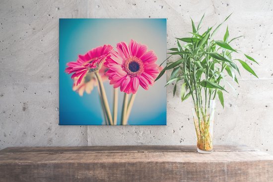 Artaza Toile Peinture Deux Oeillets Roses - Fleurs - 30x30 - Klein - Photo sur Toile - Impression sur Toile