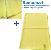 Clean Dry schoonmaakdoeken raamdoeken origineel klasse 1 geel/geel