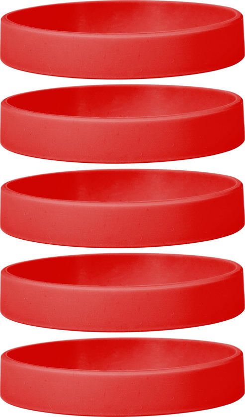 Dinilu - 30 x Siliconen Armbanden Rood - voor Volwassenen
