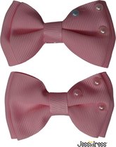 Jessidress® Haarclips Elegante Haarclip met dubbele Haarstrik - Roze
