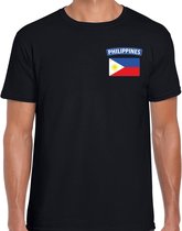 Philippines t-shirt met vlag zwart op borst voor heren - Filipijnen landen shirt - supporter kleding XL