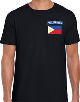 Philippines t-shirt met vlag zwart op borst voor heren - Filipijnen landen shirt - supporter kleding L