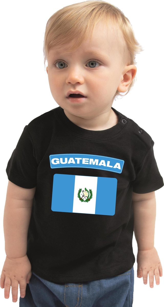 Guatemala baby shirt met vlag zwart jongens en meisjes - Kraamcadeau - Babykleding - Guatemala landen t-shirt 80