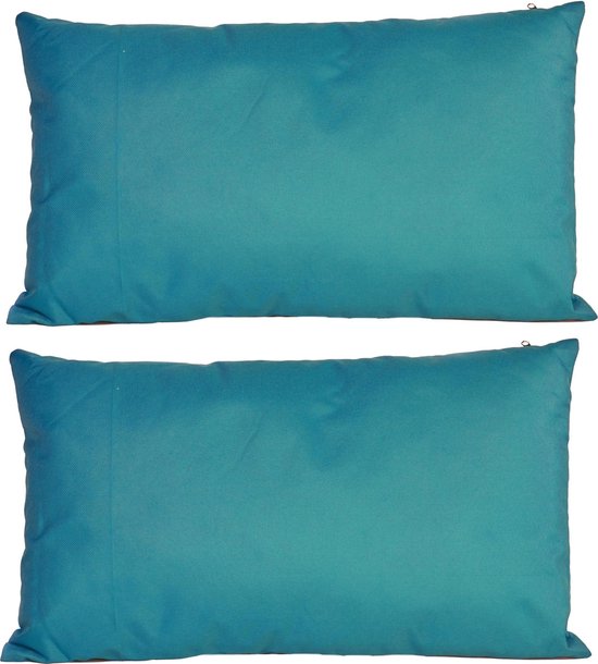 2x Bank/sier kussens voor binnen en buiten in de kleur petrol blauw 30 x 50  cm -... | bol.com
