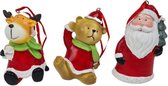 Suspensions de Noël - Décoration de Noël - Renne - Ours - Père Noël - Rouge - Décorations de Noël